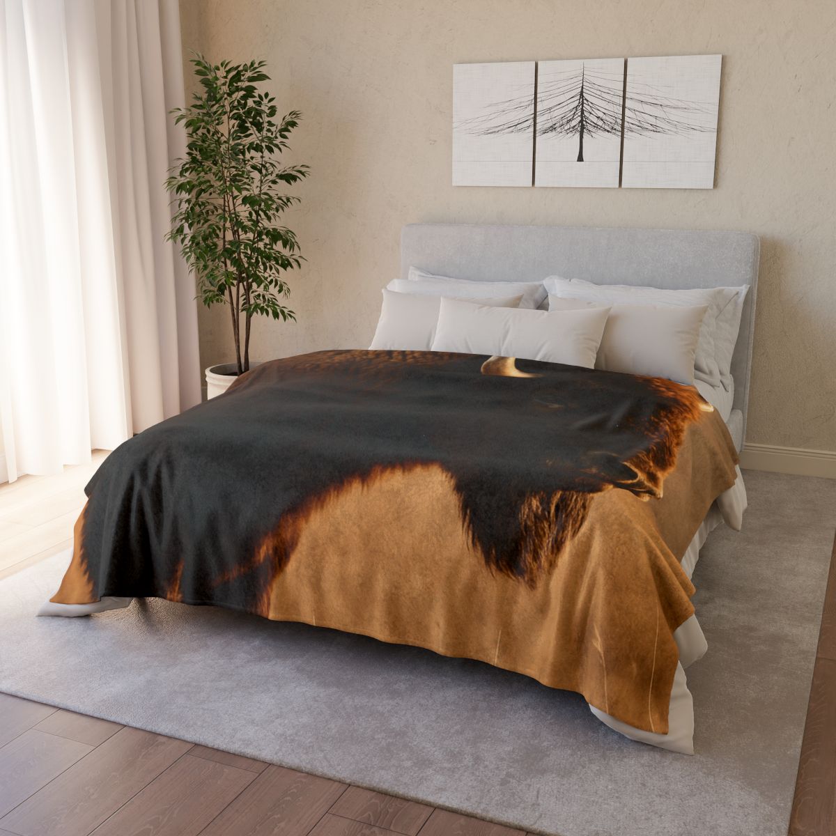 Prairie Thunder Bison stylish throw blankets