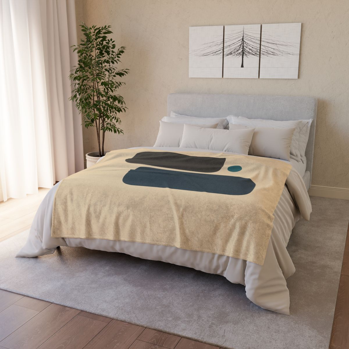 Offset Trio Of Rounded Bars trendy patterned blankets