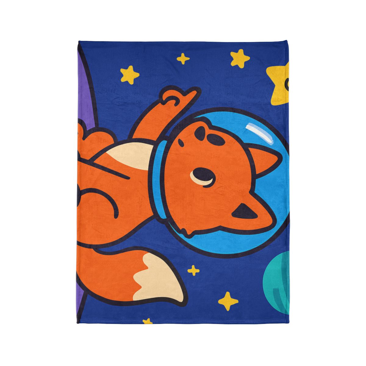 Stargazing Space Fox custom blankets