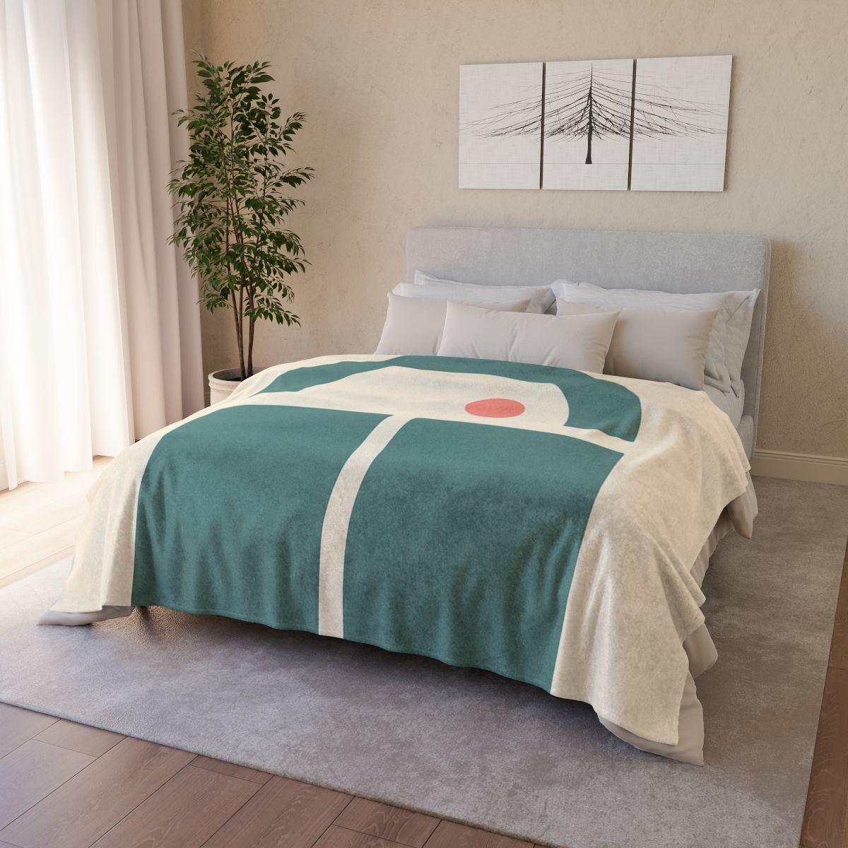 Arc Window Over Twin Blocks personalized cozy blankets