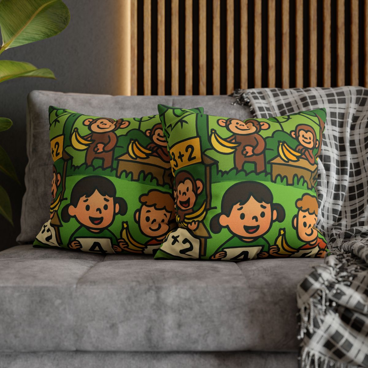 Jungle Math Monkey Market stylish decorative pillowcases