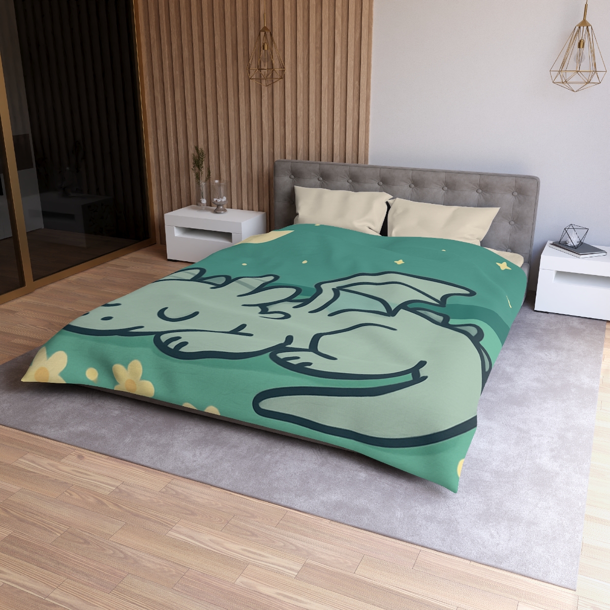 Moonlight Meadow Dragon stylish duvet covers