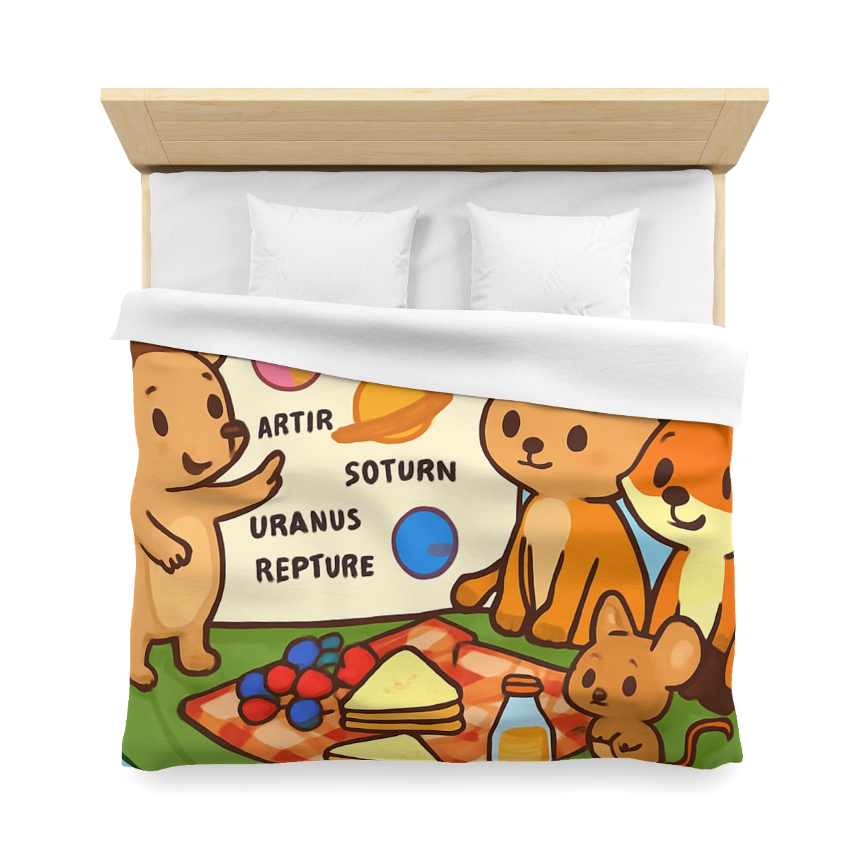 Solar System Picnic On A Floating Leaf stylish duvet covers