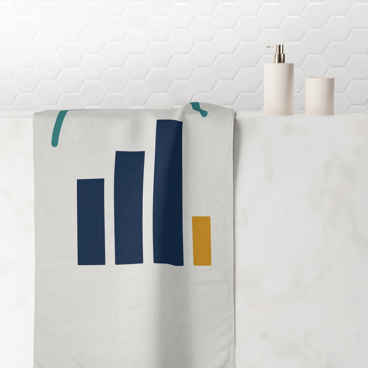 Staggered Bars With Quiet Arc personalized bath towels