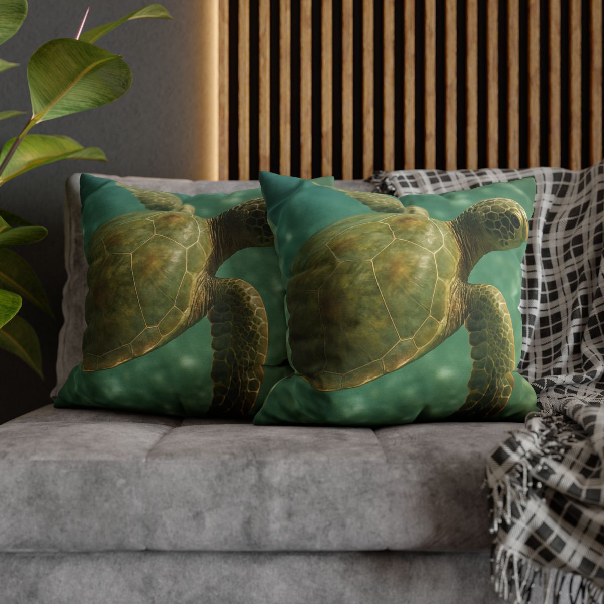 Sea Lantern Green Sea Turtle soft cotton pillow cases
