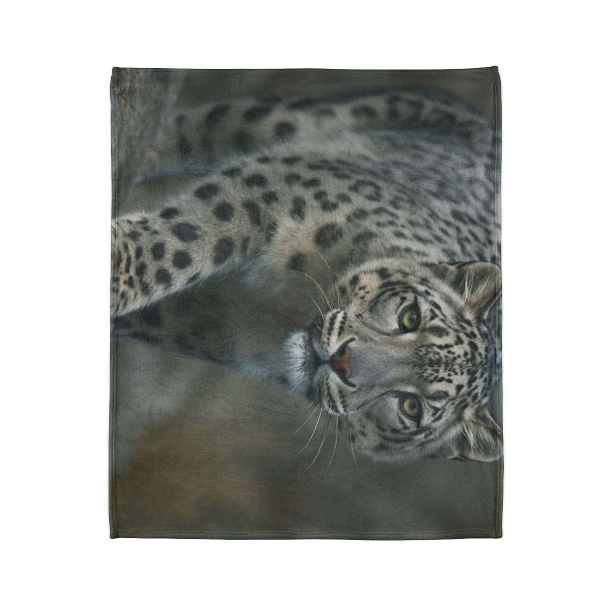 Starlit Sprint Snow Leopard soft fleece blankets