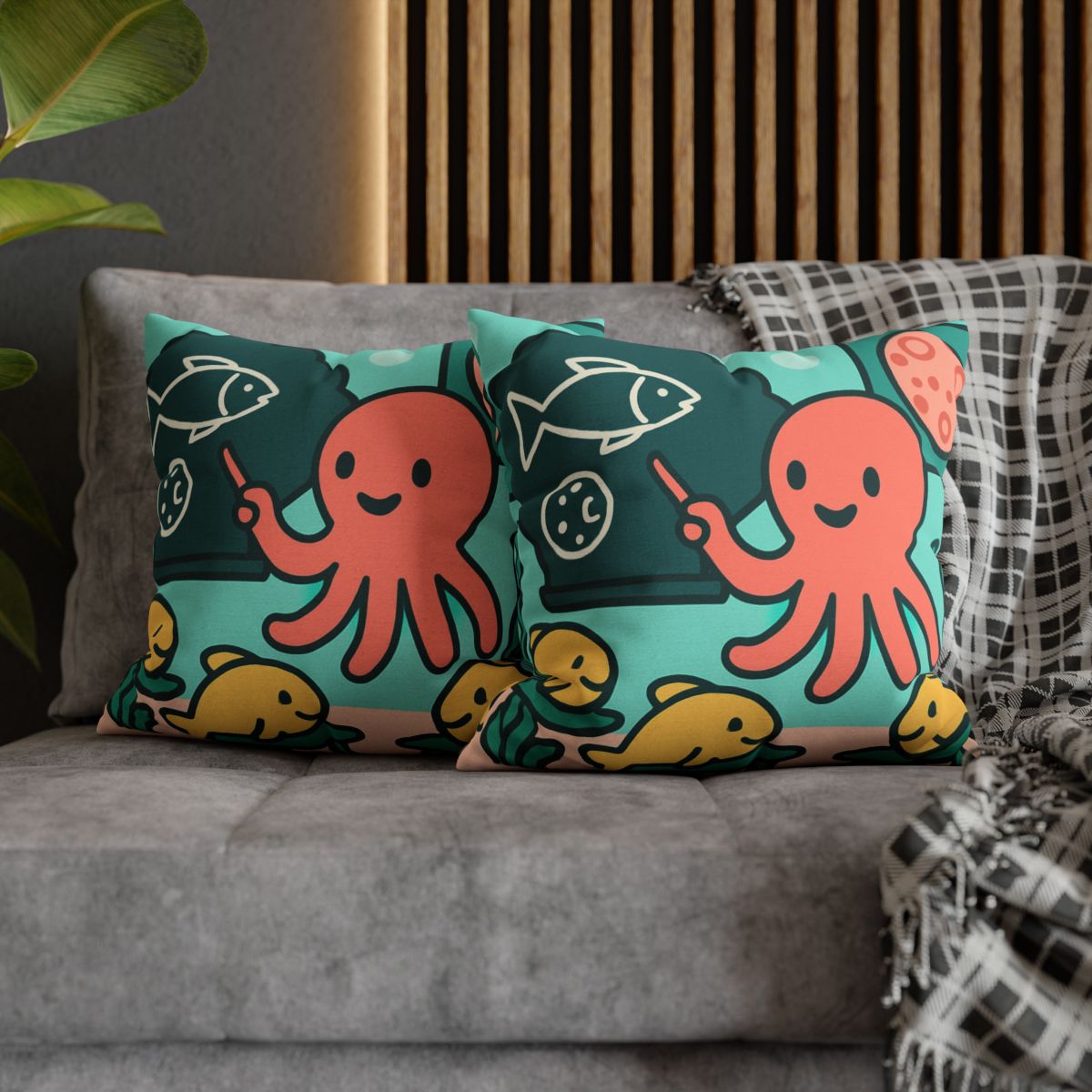 Cosmic Coral Classroom trendy patterned pillow cases