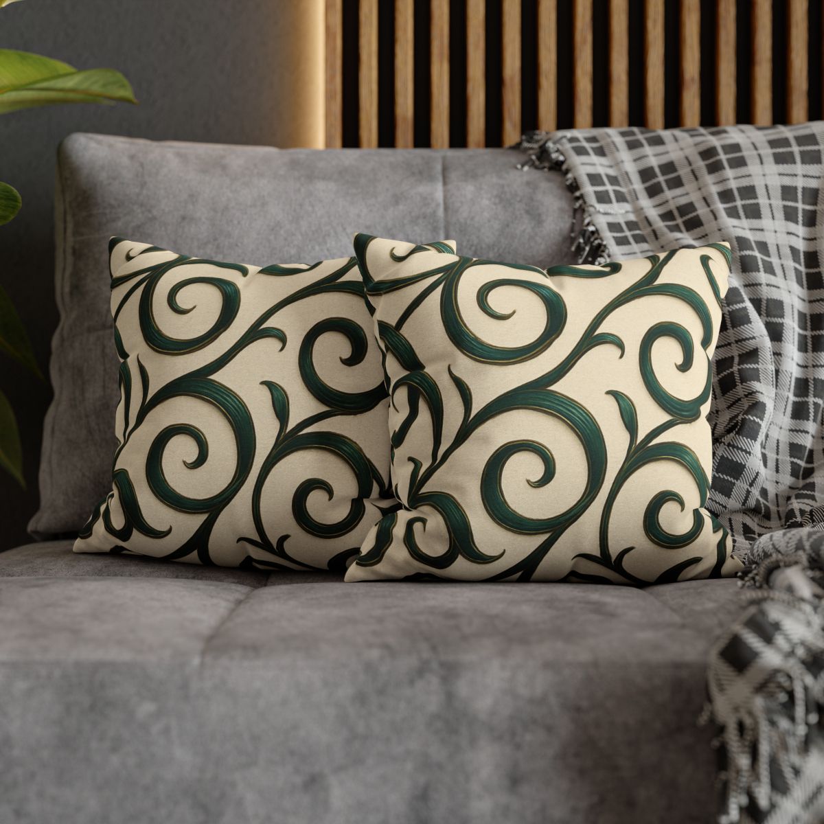 Vine Curl Ribbon Matrix stylish decorative pillowcases