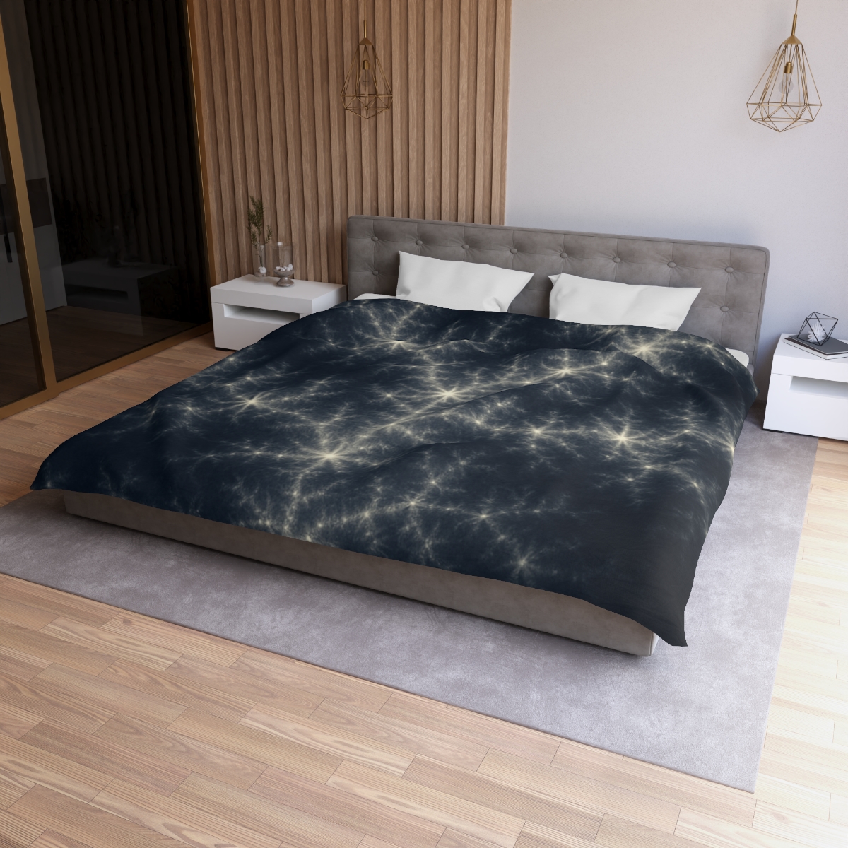 Starlit Fractal Cluster Drift duvets for gifts