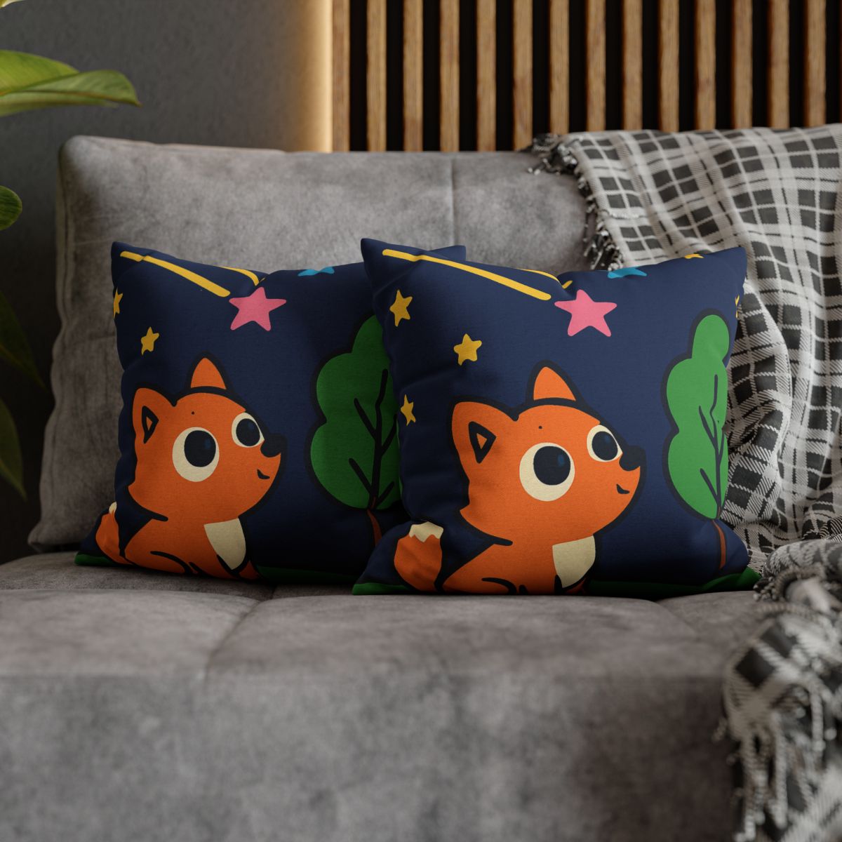 Cosmic Forest Fox And The Shooting Stars unique gift pillow cases