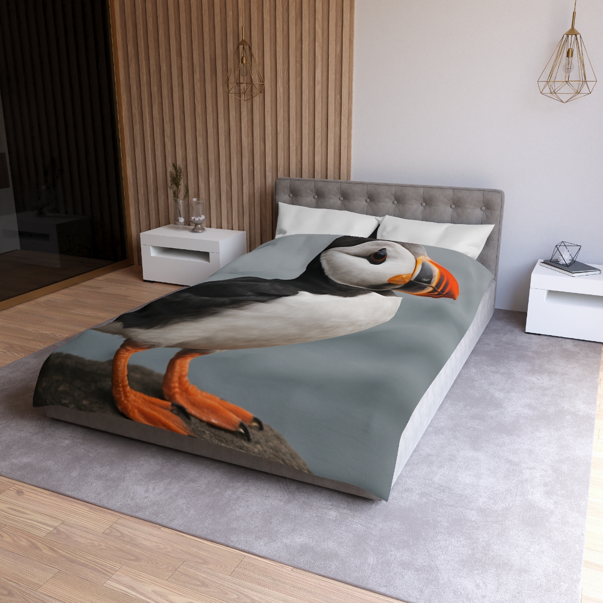 Glasswater Glide Atlantic Puffin soft comforter duvets