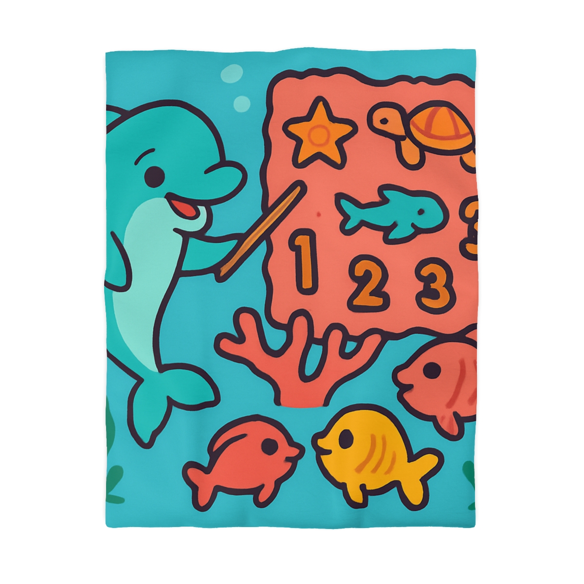 Cosmic Coral Reef Classroom personalized bedding duvets