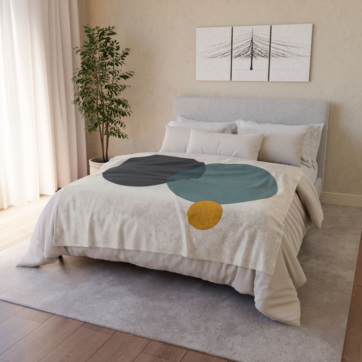 Clustered Three Circles With Pause soft fleece blankets
