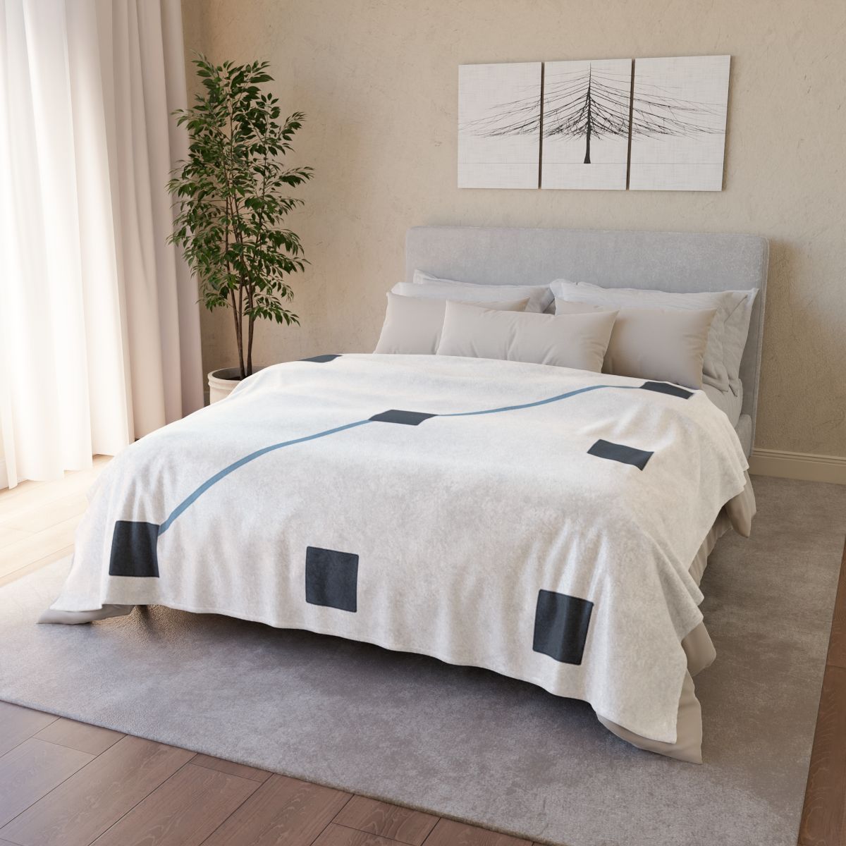 Diagonal Star Path Grid stylish throw blankets