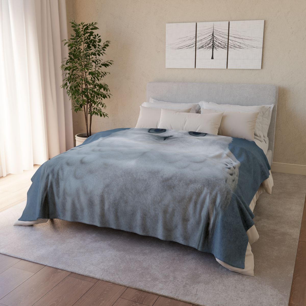 Midnight Watch Snowy Owl stylish throw blankets