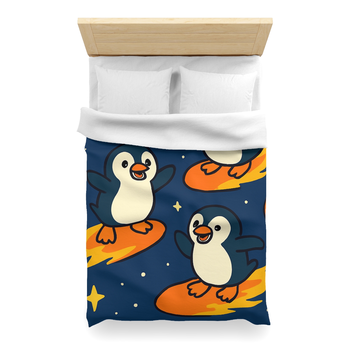 Comet Surfing Penguin Patrol trendy bedroom duvets