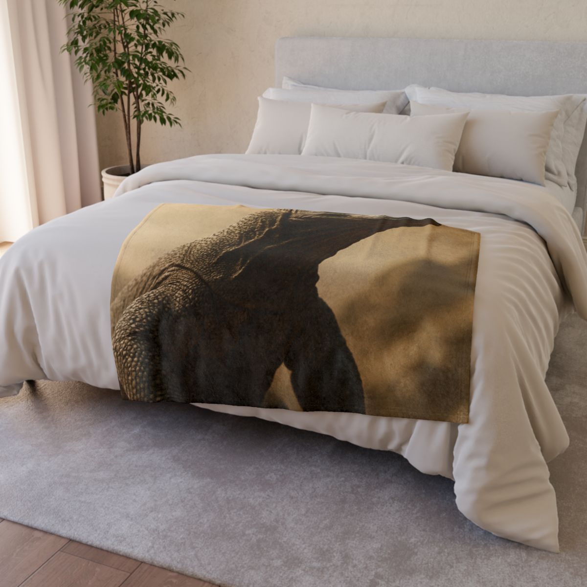 Ancient Sentinel Komodo Dragon designer printed blankets