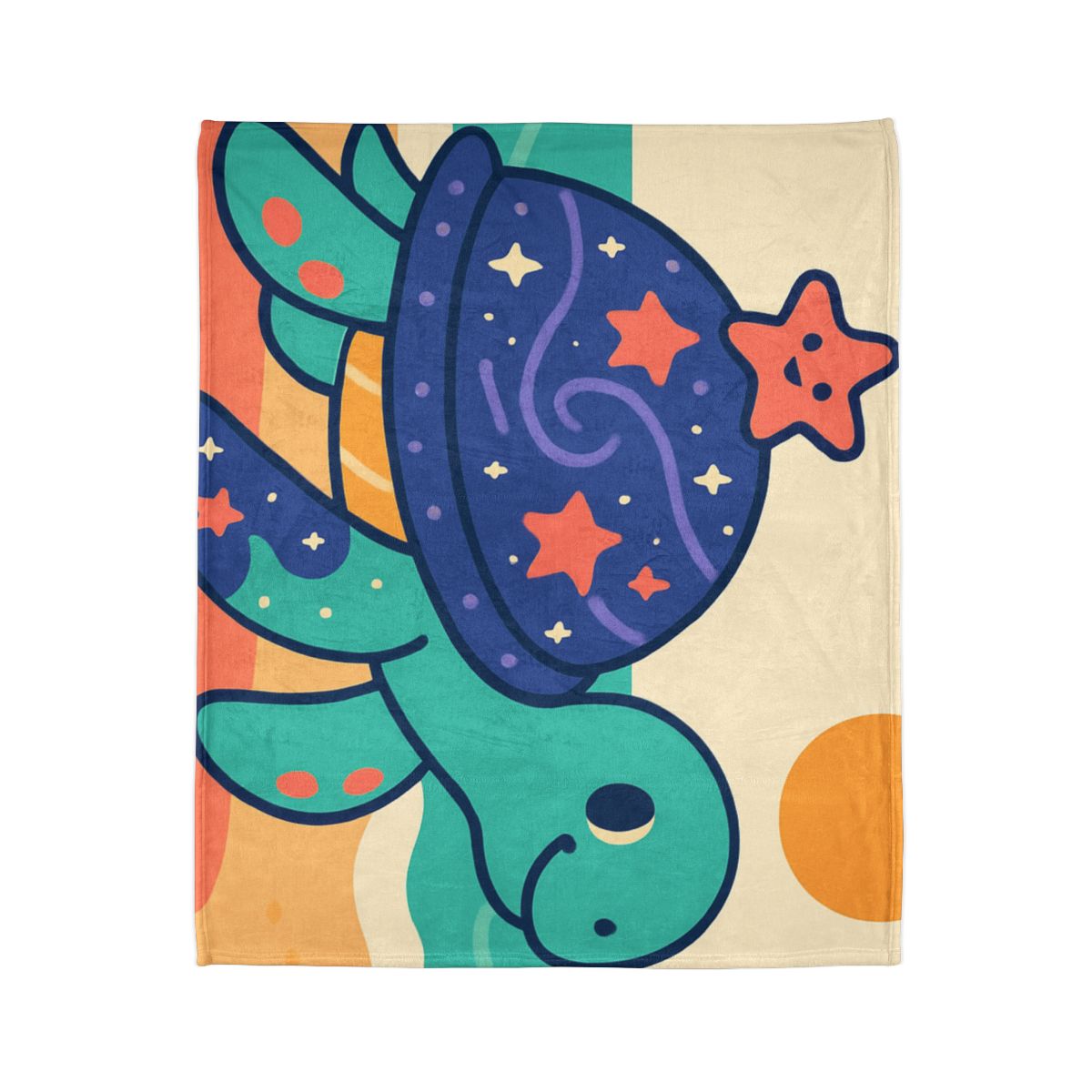 Galactic Seashell Turtle designer printed blankets