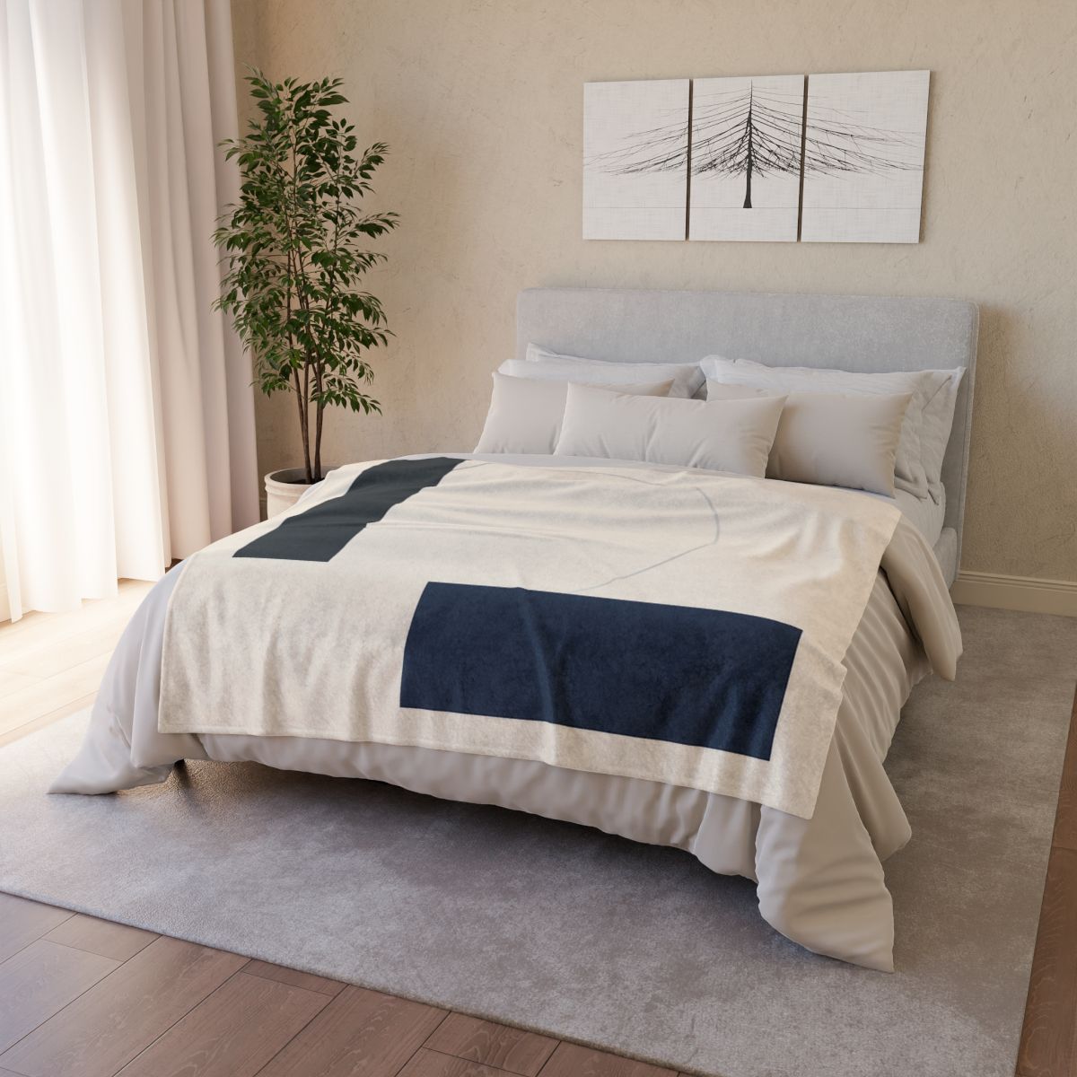 Offset Rectangle Orbit personalized cozy blankets