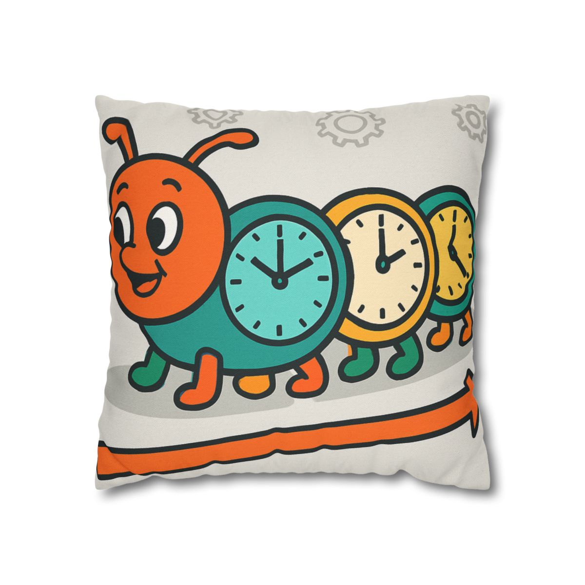 Clockwork Caterpillar Time Trek trendy patterned pillow cases