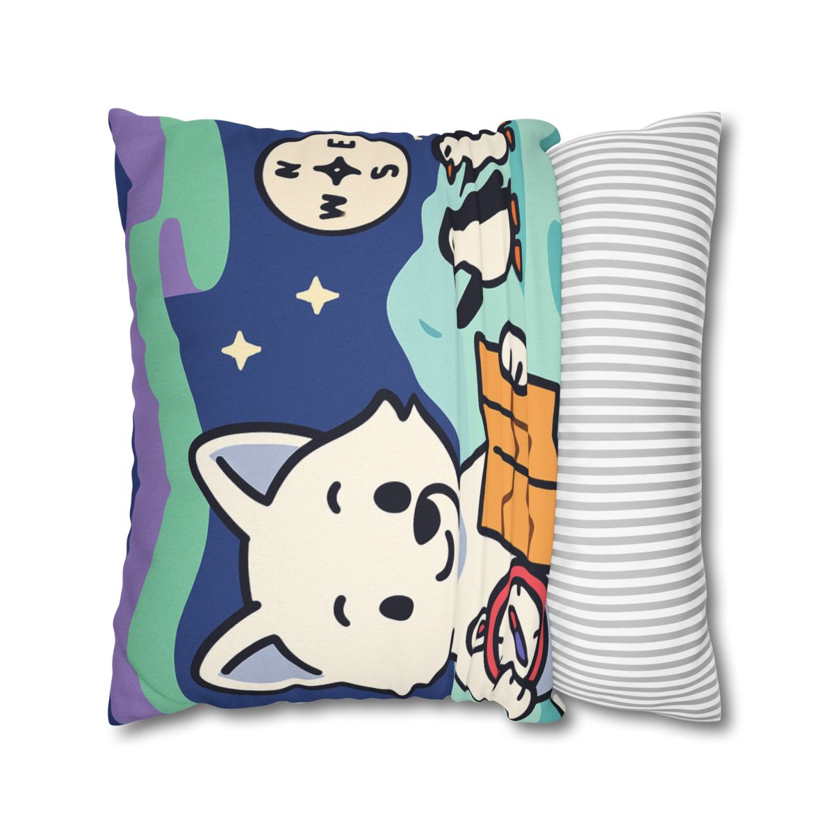 Aurora Fox And The Magnetic Map stylish decorative pillowcases