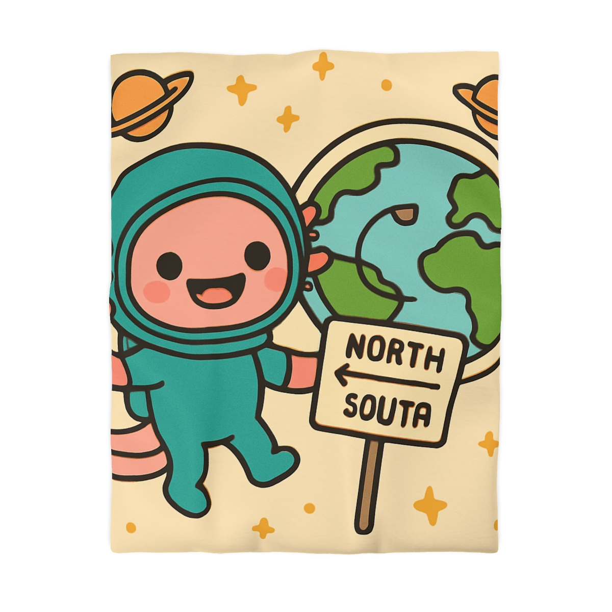 Luna The Axolotl Astronaut And The Bubble Planet Map stylish duvet covers