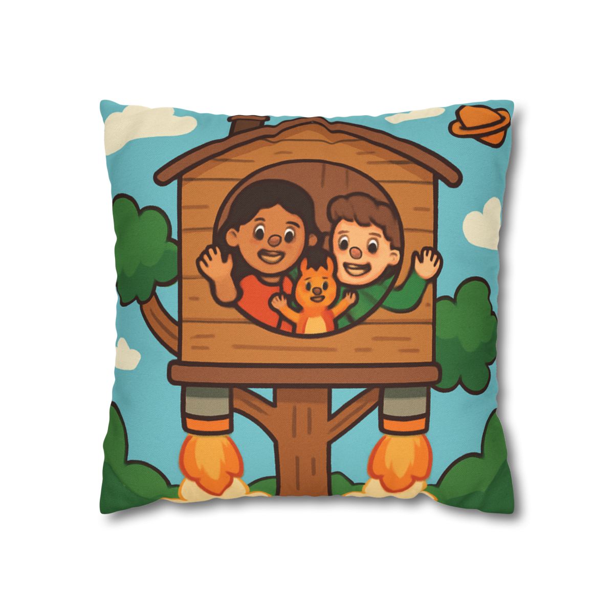 Rocket Powered Treehouse Forest stylish decorative pillowcases