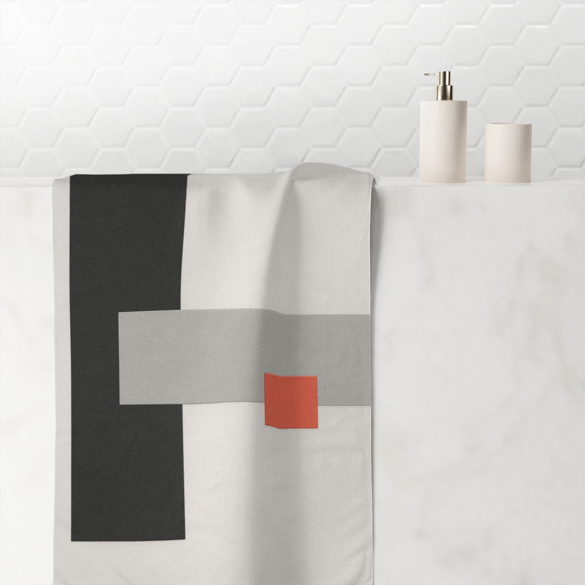Offset Rectangle Pause designer printed towels