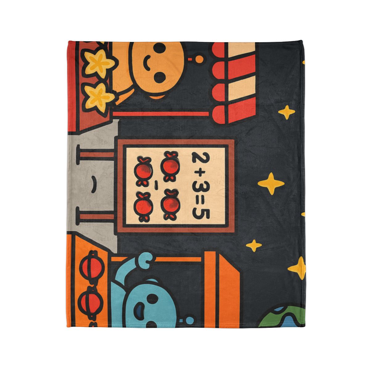 Moonlight Market Run By Friendly Robots designer printed blankets