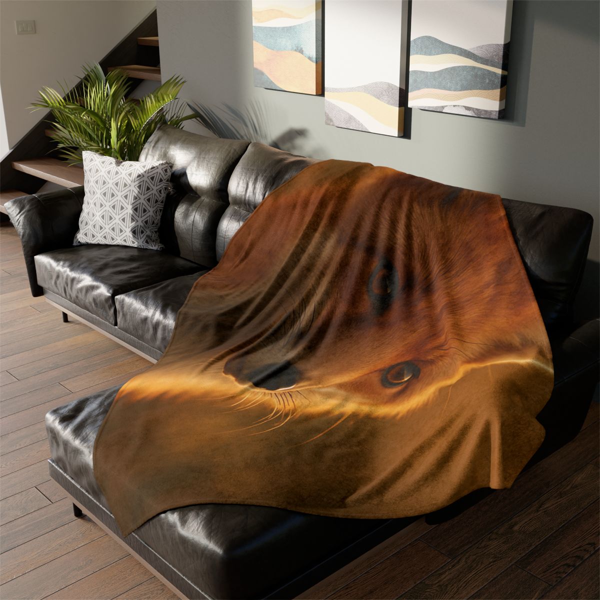 Crimson Whisper Red Fox soft fleece blankets