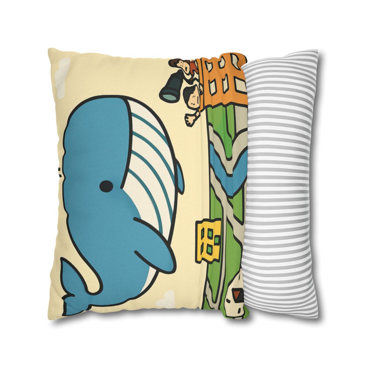 Sky Whale Over The Map City custom pillow cases