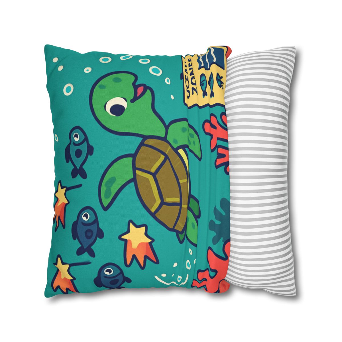 Coral Comet Turtle Parade trendy patterned pillow cases