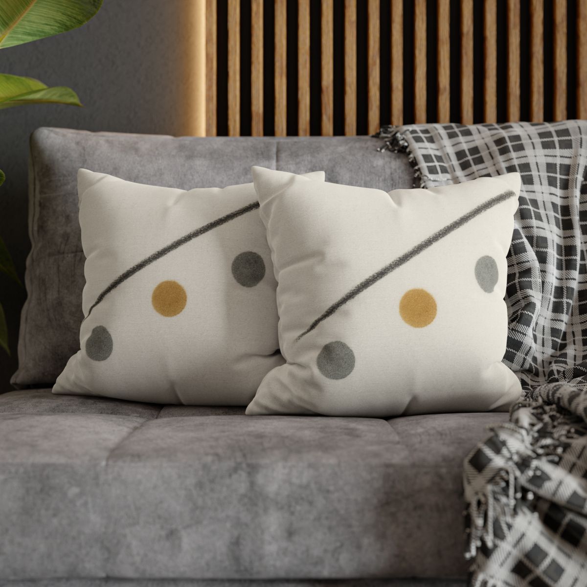 Diagonal Line And Triple Circles designer print pillow cases