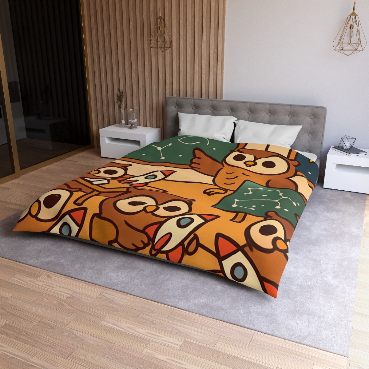 Rocket School Of Owls stylish duvet covers