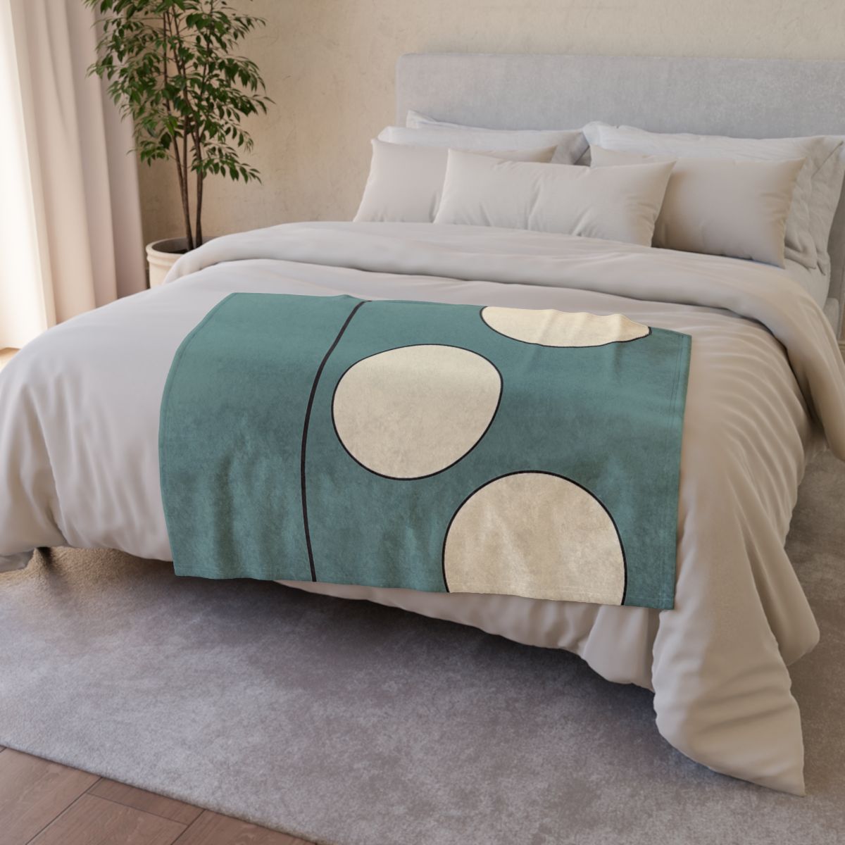 Staggered Trio Of Circles With Thin Divider soft fleece blankets