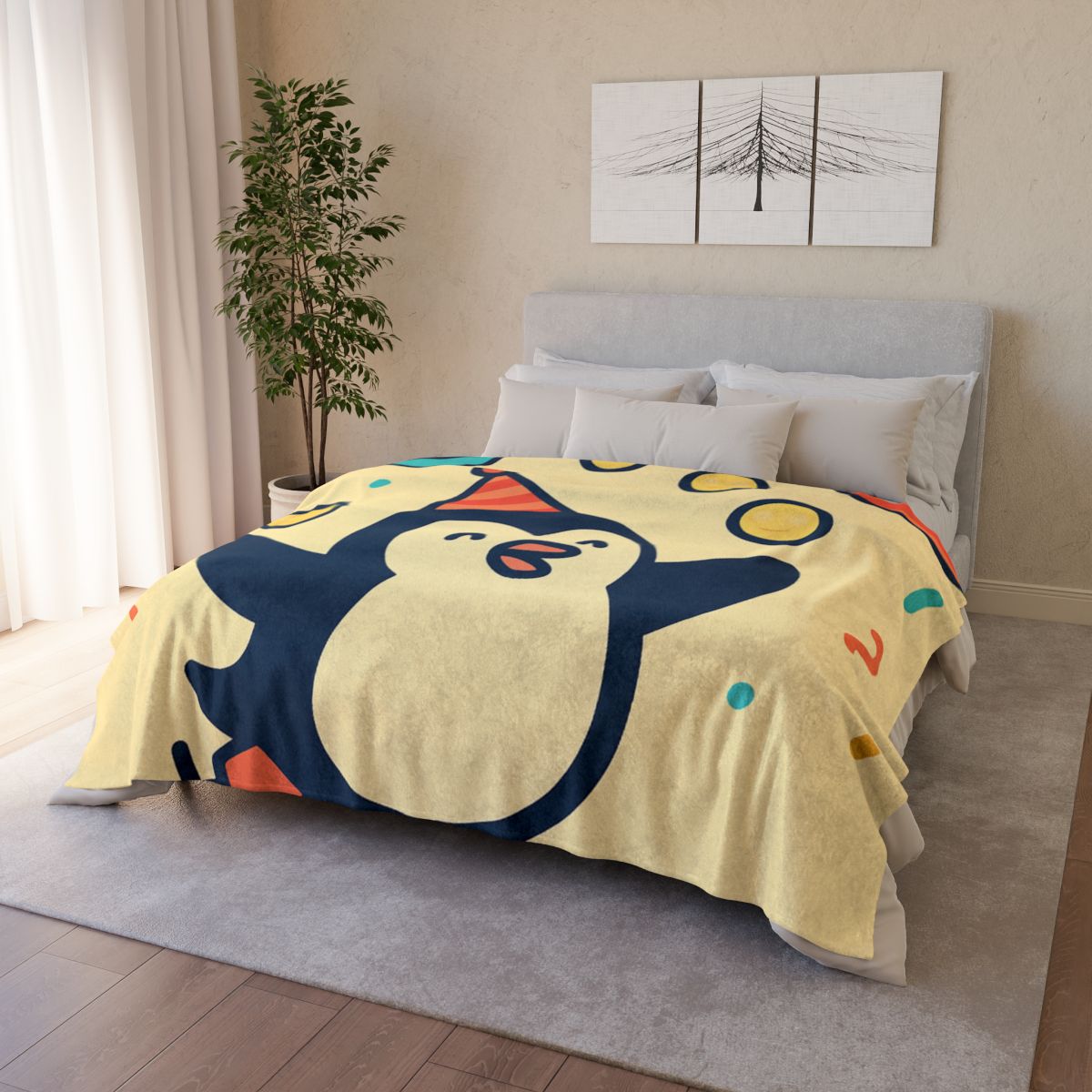 Cosmic Carnival Penguin warm winter blankets