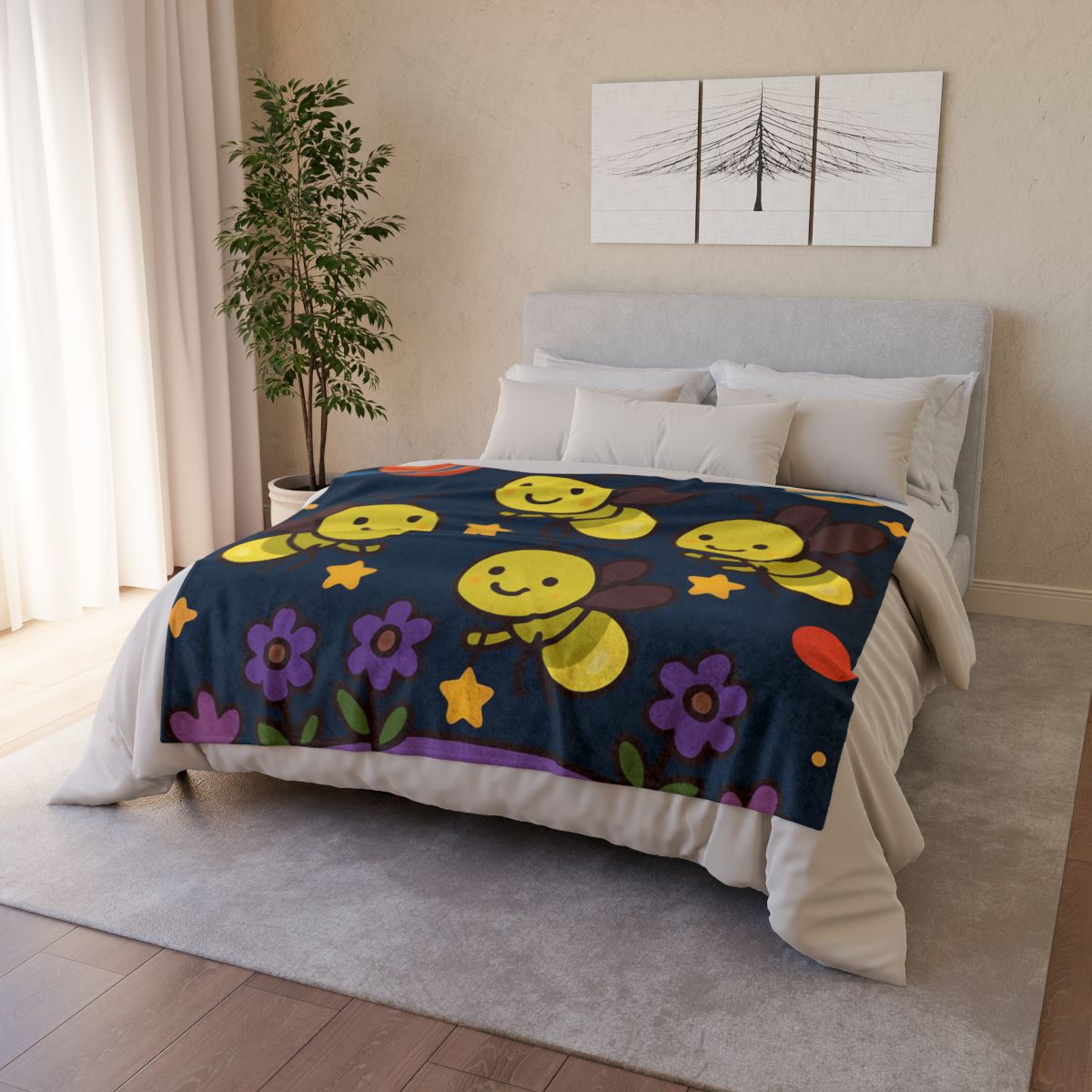 Galaxy Garden Of Singing Fireflies decorative home blankets