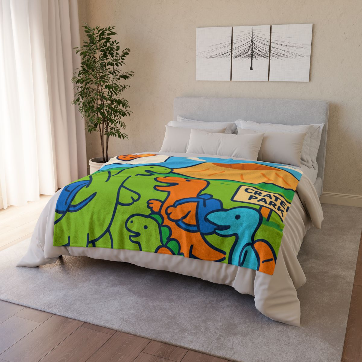 Cosmic Dino Field Trip soft fleece blankets