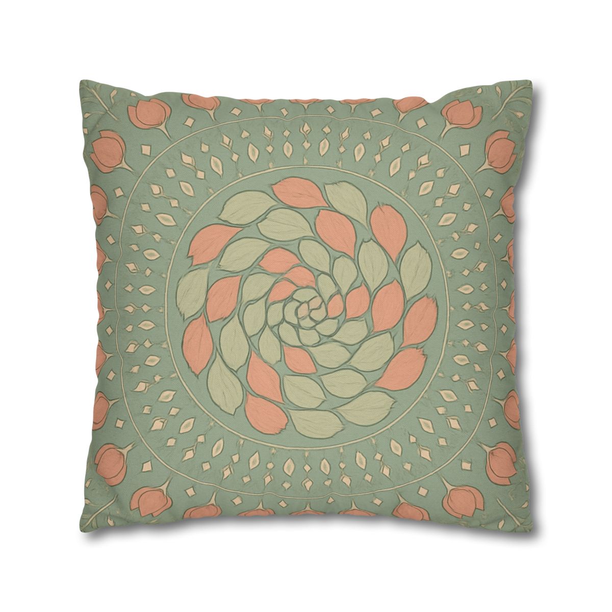 Bud Spiral Mandala designer print pillow cases