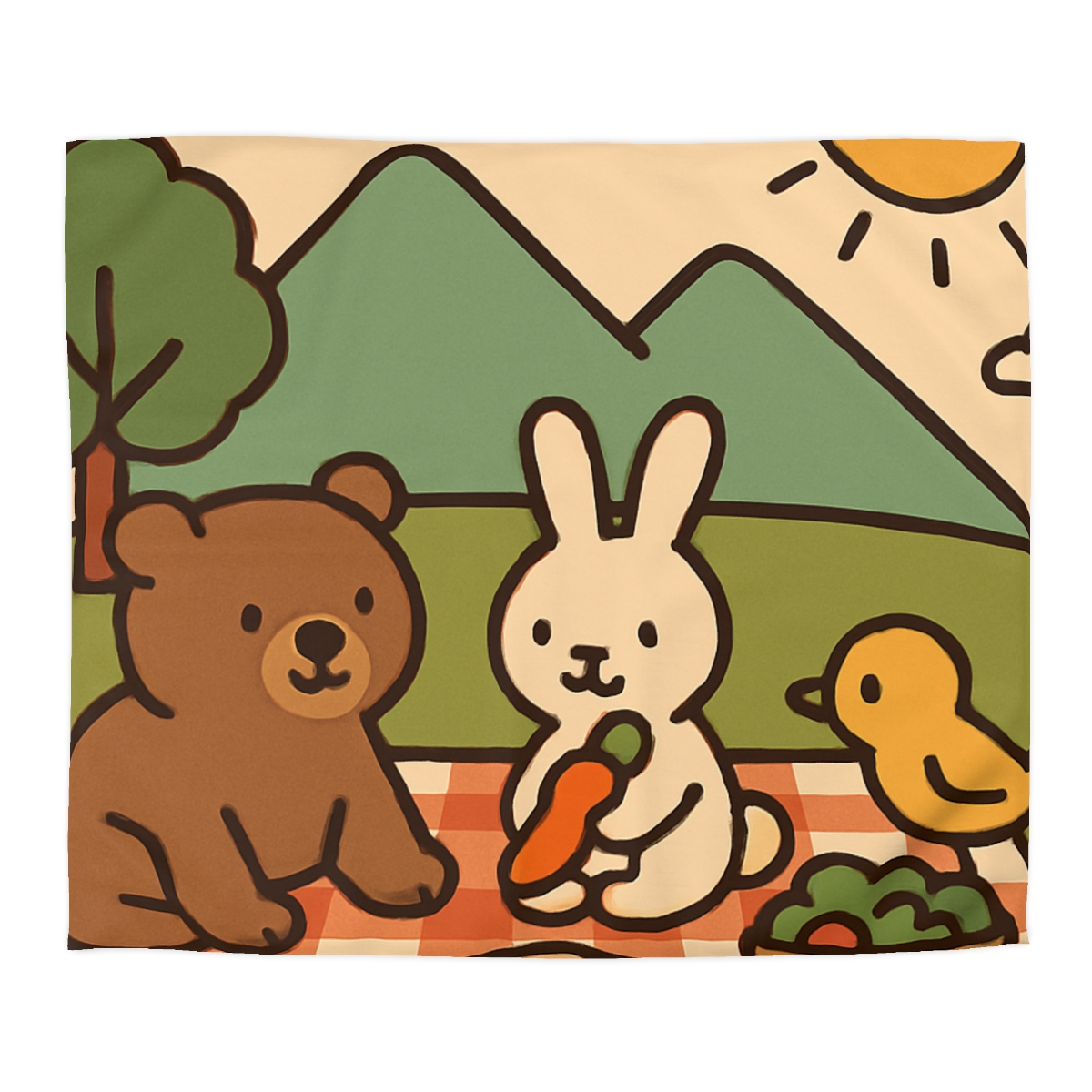 Mountain Picnic Pals soft comforter duvets