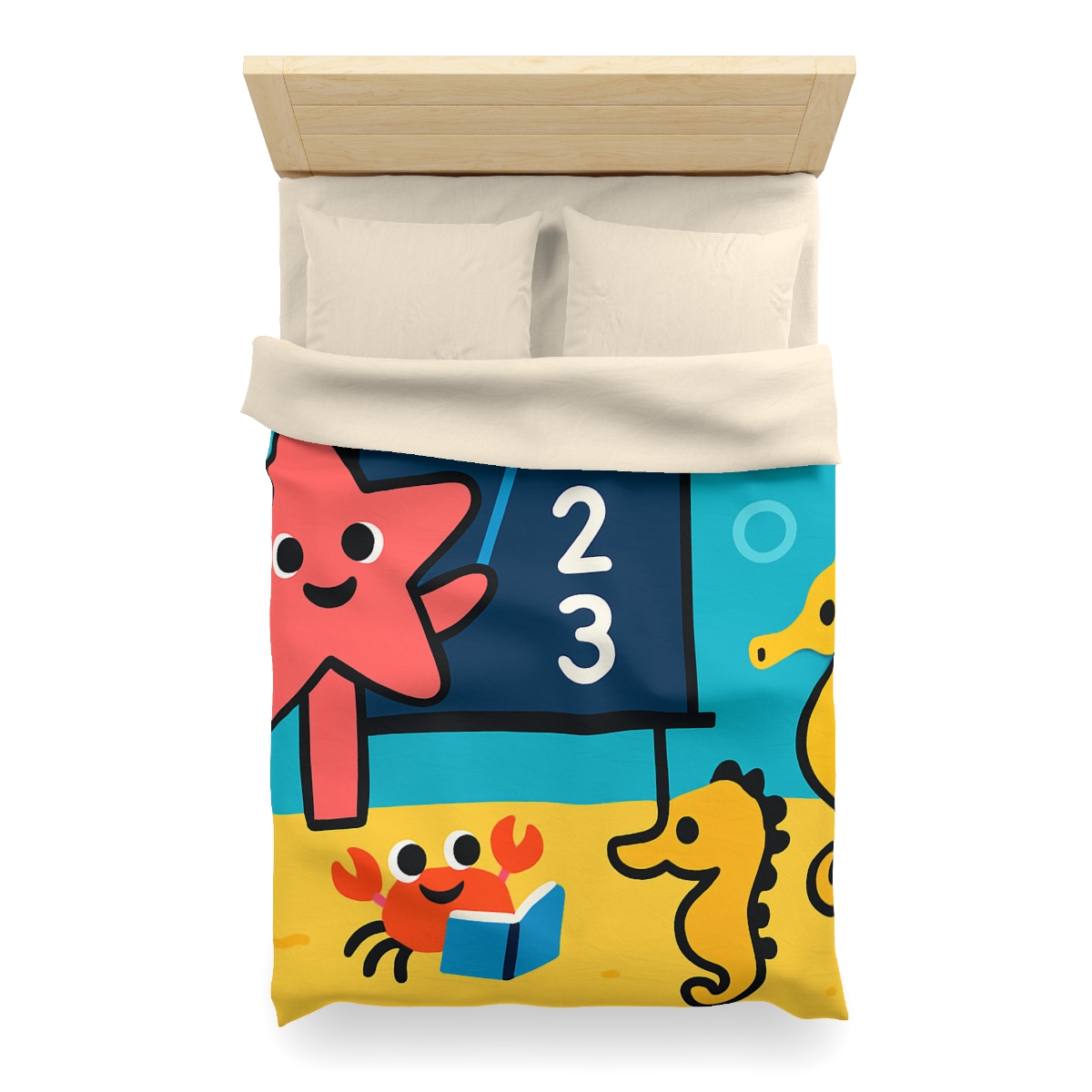 Starfish Schoolhouse Adventure designer printed duvets