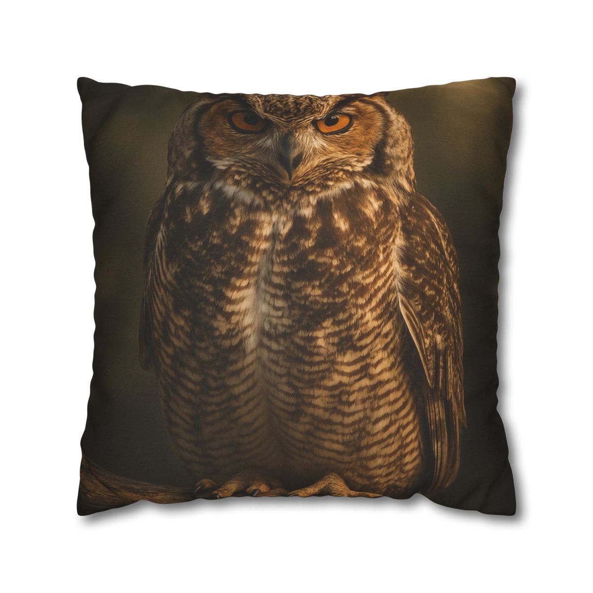 Nebula Gaze Great Horned Owl designer print pillow cases