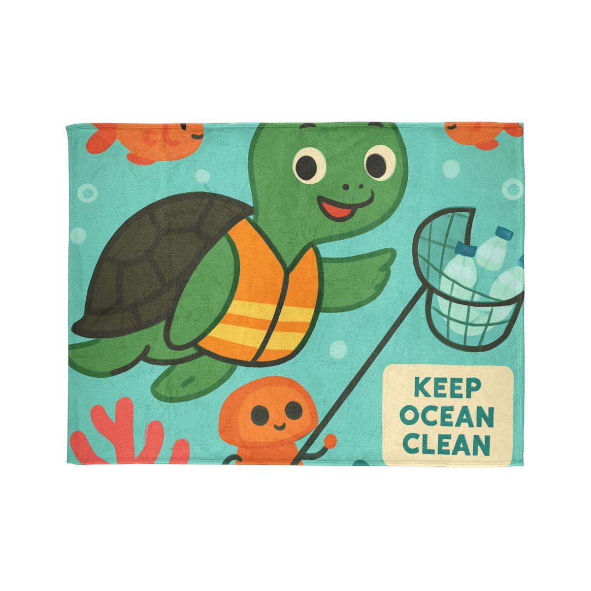 Coral Cleanup Turtle Patrol trendy patterned blankets