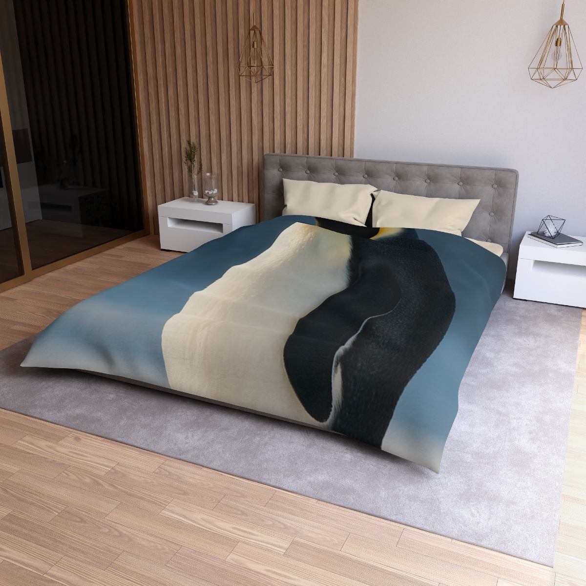 Aurora Drift Emperor Penguin custom duvets