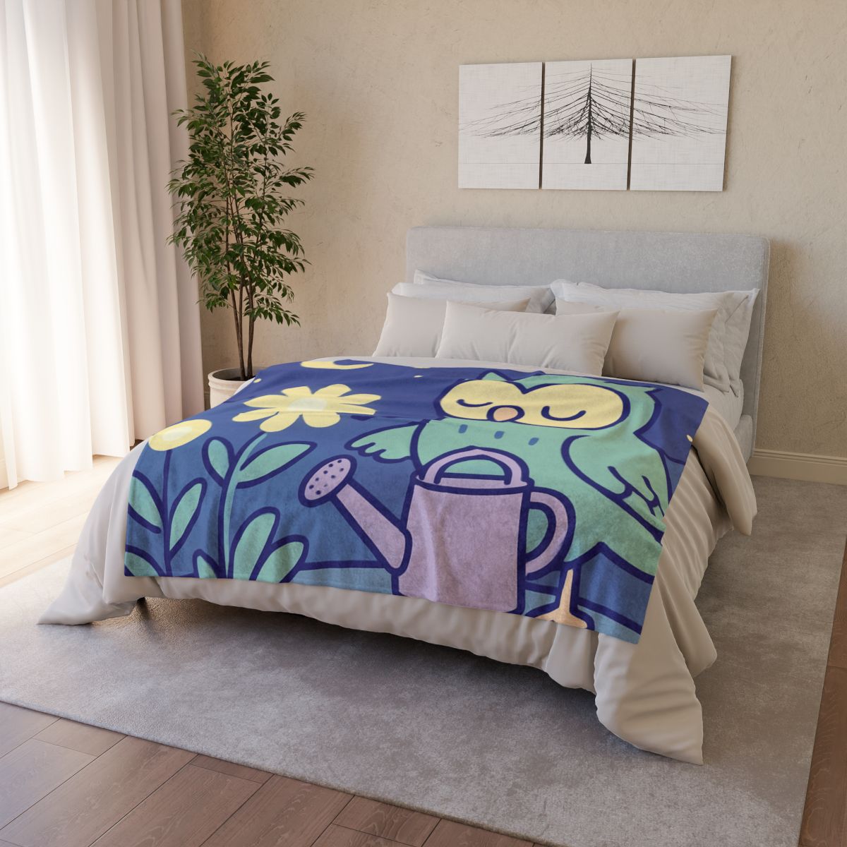 Moon Garden Owl stylish throw blankets
