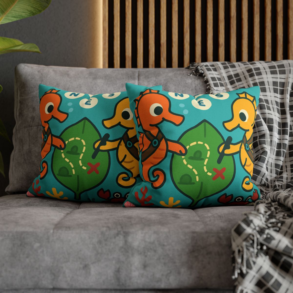 Underwater Map Makers The Seahorse Scouts custom pillow cases