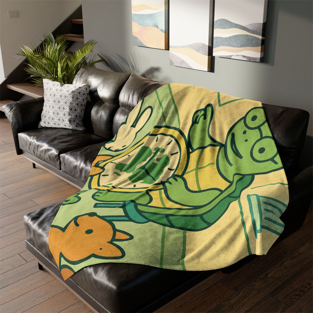 Time-Traveling Turtle School decorative home blankets