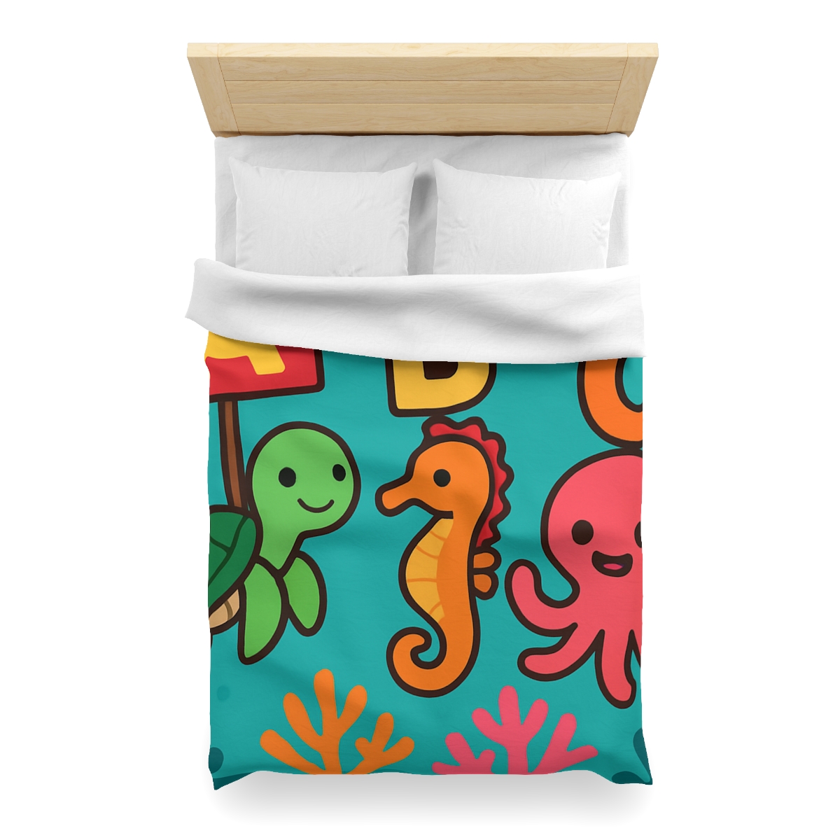 Coral Reef Alphabet Parade custom duvets