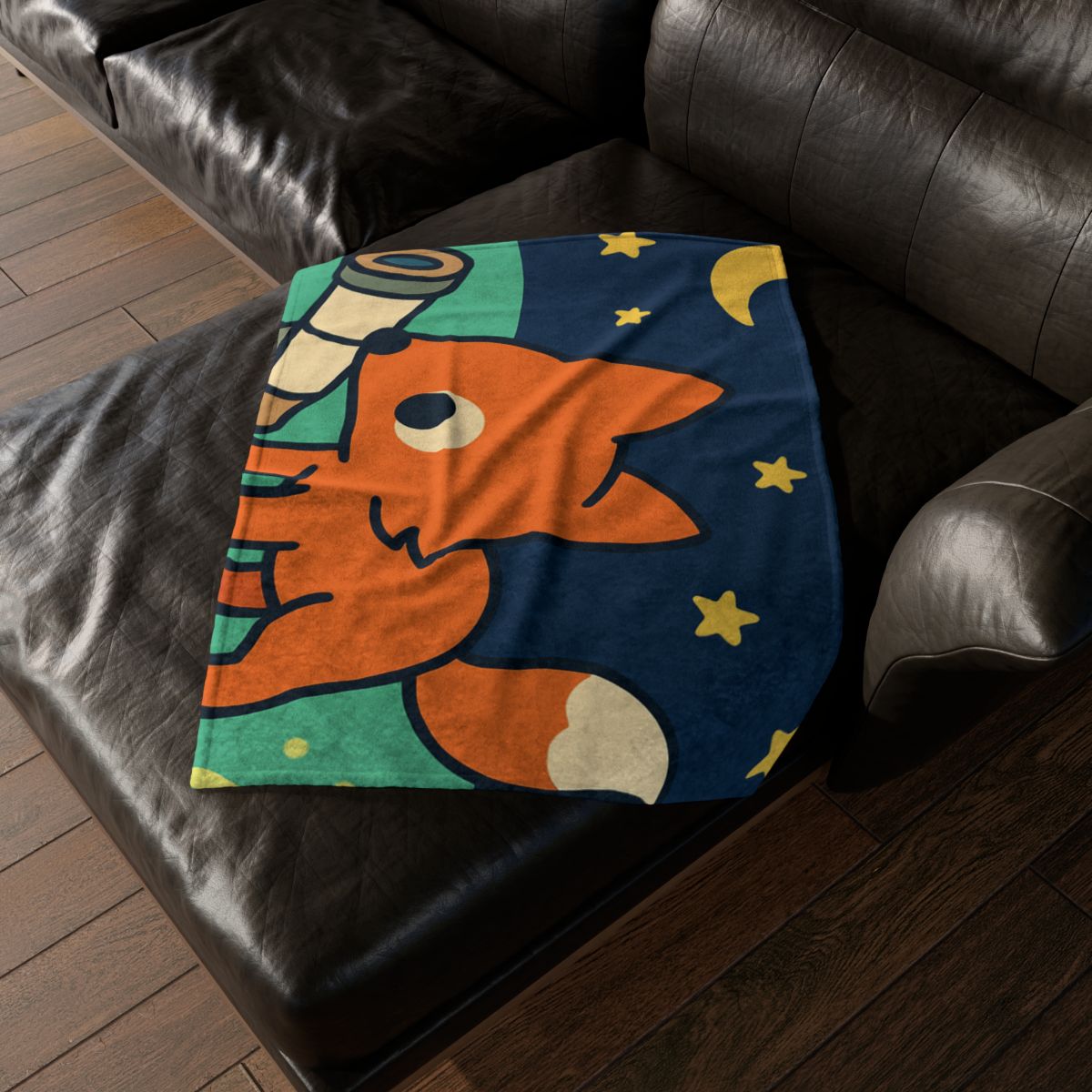 Starlight Safari Fox soft fleece blankets