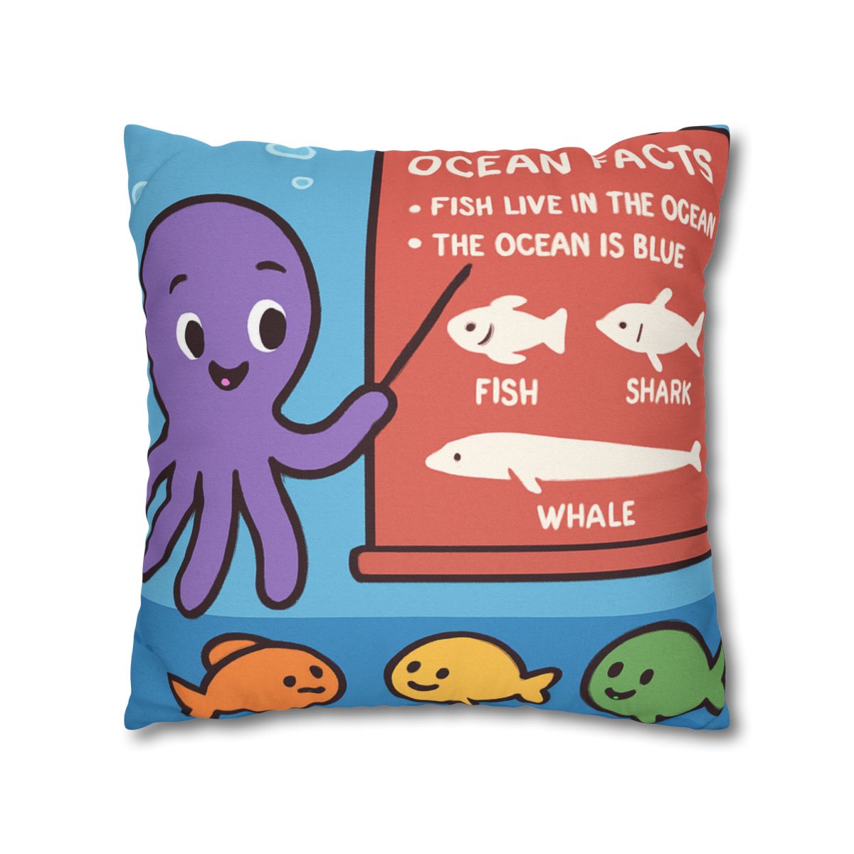 Coral Classroom With Professor Octopus soft cotton pillow cases